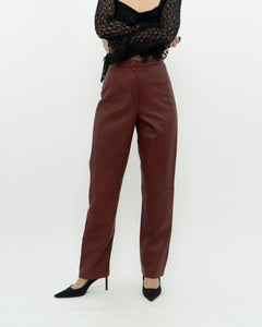 Vintage x Burgundy Butter Leather High Waist Pant (S)