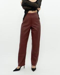 Vintage x Burgundy Butter Leather High Waist Pant (S)