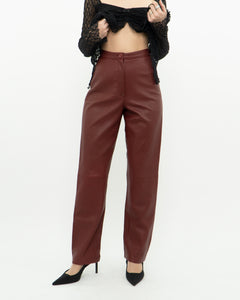 Vintage x Burgundy Butter Leather High Waist Pant (S)