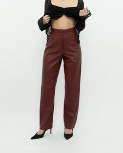 Vintage x Burgundy Butter Leather High Waist Pant (S)