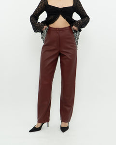 Vintage x Burgundy Butter Leather High Waist Pant (S)