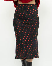 Load image into Gallery viewer, AUDREY 3+1 x Black Heart Patterned Midi Skirt (XS)