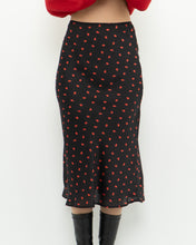 Load image into Gallery viewer, AUDREY 3+1 x Black Heart Patterned Midi Skirt (XS)