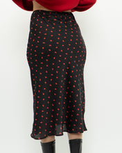 Load image into Gallery viewer, AUDREY 3+1 x Black Heart Patterned Midi Skirt (XS)