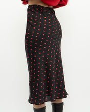 Load image into Gallery viewer, AUDREY 3+1 x Black Heart Patterned Midi Skirt (XS)