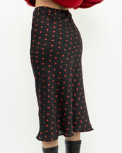 Load image into Gallery viewer, AUDREY 3+1 x Black Heart Patterned Midi Skirt (XS)