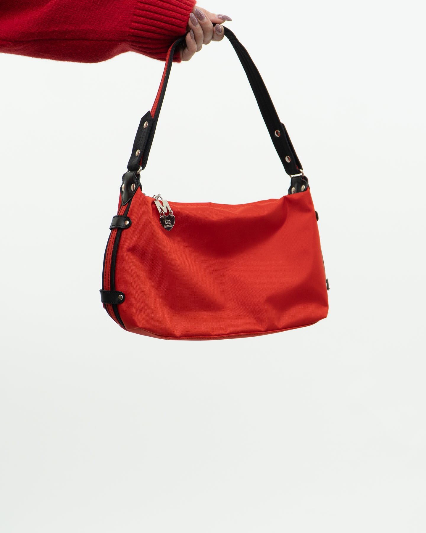 MOSCHINO x Red, Black Nylon Purse