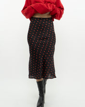 Load image into Gallery viewer, AUDREY 3+1 x Black Heart Patterned Midi Skirt (XS)