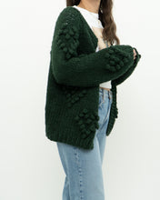 Load image into Gallery viewer, DEBUT x Dark Green Heart Raised-Knit Cardigan (XS-M)