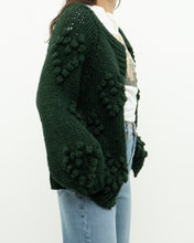 Load image into Gallery viewer, DEBUT x Dark Green Heart Raised-Knit Cardigan (XS-M)