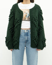 Load image into Gallery viewer, DEBUT x Dark Green Heart Raised-Knit Cardigan (XS-M)