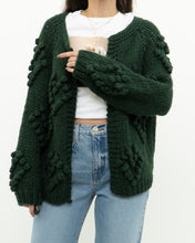 Load image into Gallery viewer, DEBUT x Dark Green Heart Raised-Knit Cardigan (XS-M)