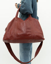 Load image into Gallery viewer, Vintage x Made in USA x Red Pebble Leather Duffle Bag