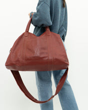 Load image into Gallery viewer, Vintage x Made in USA x Red Pebble Leather Duffle Bag