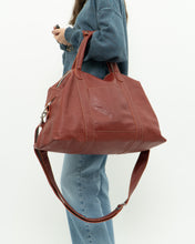 Load image into Gallery viewer, Vintage x Made in USA x Red Pebble Leather Duffle Bag