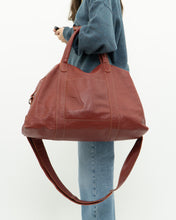 Load image into Gallery viewer, Vintage x Made in USA x Red Pebble Leather Duffle Bag