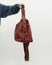 Load image into Gallery viewer, Vintage x Made in USA x Red Pebble Leather Duffle Bag