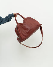 Load image into Gallery viewer, Vintage x Made in USA x Red Pebble Leather Duffle Bag