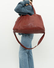 Load image into Gallery viewer, Vintage x Made in USA x Red Pebble Leather Duffle Bag