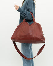 Load image into Gallery viewer, Vintage x Made in USA x Red Pebble Leather Duffle Bag