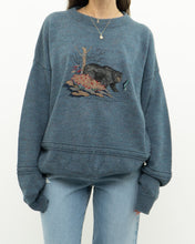 Load image into Gallery viewer, Vintage x Heathered Blue Bear Knit Sweater (XS-XL)