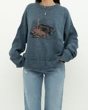 Load image into Gallery viewer, Vintage x Heathered Blue Bear Knit Sweater (XS-XL)