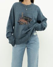 Load image into Gallery viewer, Vintage x Heathered Blue Bear Knit Sweater (XS-XL)