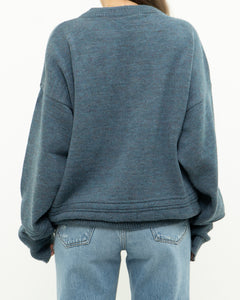 Vintage x Heathered Blue Bear Knit Sweater (XS-XL)