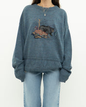 Load image into Gallery viewer, Vintage x Heathered Blue Bear Knit Sweater (XS-XL)