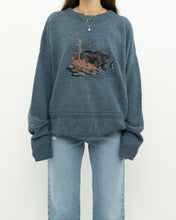 Load image into Gallery viewer, Vintage x Heathered Blue Bear Knit Sweater (XS-XL)