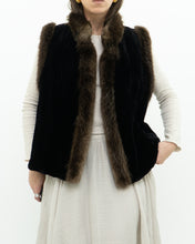 Load image into Gallery viewer, Vintage x CM FURS Black, Brown Fur Vest (XS-M)