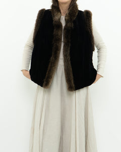 Vintage x CM FURS Black, Brown Fur Vest (XS-M)