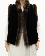 Load image into Gallery viewer, Vintage x CM FURS Black, Brown Fur Vest (XS-M)