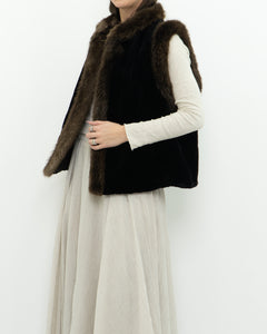 Vintage x CM FURS Black, Brown Fur Vest (XS-M)