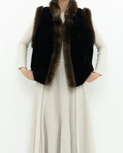 Load image into Gallery viewer, Vintage x CM FURS Black, Brown Fur Vest (XS-M)