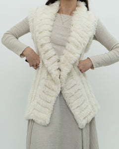 Vintage x Cream Knit Rabbit Fur Vest (M)