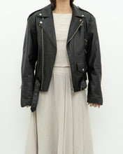 Load image into Gallery viewer, Vintage x BOUTIQUE OF LEATHER Black Classic Biker Jacket (XS, S)