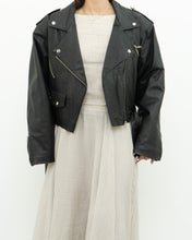 Load image into Gallery viewer, Vintage x ANNEX Cropped Leather Biker Jacket (XS-M)