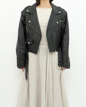 Load image into Gallery viewer, Vintage x ANNEX Cropped Leather Biker Jacket (XS-M)