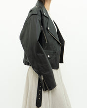 Load image into Gallery viewer, Vintage x ANNEX Cropped Leather Biker Jacket (XS-M)