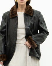 Load image into Gallery viewer, Vintage x Black Butter Leather Faux Fur Trimmed Jacket (XS-M)