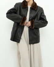 Load image into Gallery viewer, Vintage x Black Butter Leather Faux Fur Trimmed Jacket (XS-M)