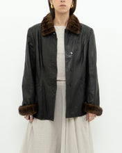 Load image into Gallery viewer, Vintage x Black Butter Leather Faux Fur Trimmed Jacket (XS-M)