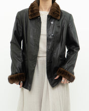 Load image into Gallery viewer, Vintage x Black Butter Leather Faux Fur Trimmed Jacket (XS-M)