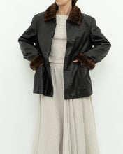 Load image into Gallery viewer, Vintage x Black Butter Leather Faux Fur Trimmed Jacket (XS-M)