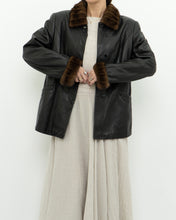 Load image into Gallery viewer, Vintage x Black Butter Leather Faux Fur Trimmed Jacket (XS-M)