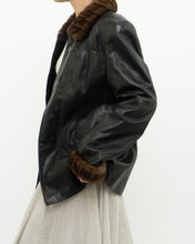 Load image into Gallery viewer, Vintage x Black Butter Leather Faux Fur Trimmed Jacket (XS-M)