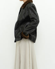 Load image into Gallery viewer, Vintage x Black Butter Leather Faux Fur Trimmed Jacket (XS-M)