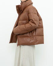 Load image into Gallery viewer, UNREAL FUR x Faux Leather Burnt Orange Puffer Jacket (XS-M)