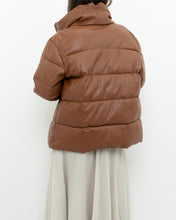 Load image into Gallery viewer, UNREAL FUR x Faux Leather Burnt Orange Puffer Jacket (XS-M)